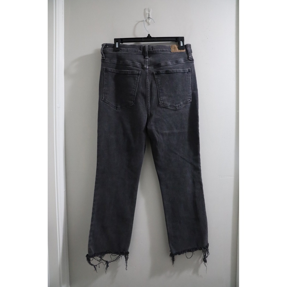 Madewell Cali Demi-Boot Jeans Faded Black Raw Hem High Rise Size 31 Slim Flare - Picture 3 of 5